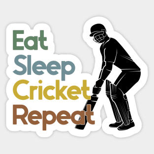 Eat Sleep Cricket Repeat Sticker